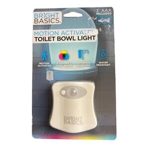 Bright Basics Motion Activated Toilet Bowl Light 8 Colors Cool White Batteries